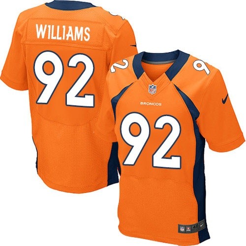 Men's Elite Sylvester Williams Nike Jersey Orange Home - #92 NFL Denver Broncos